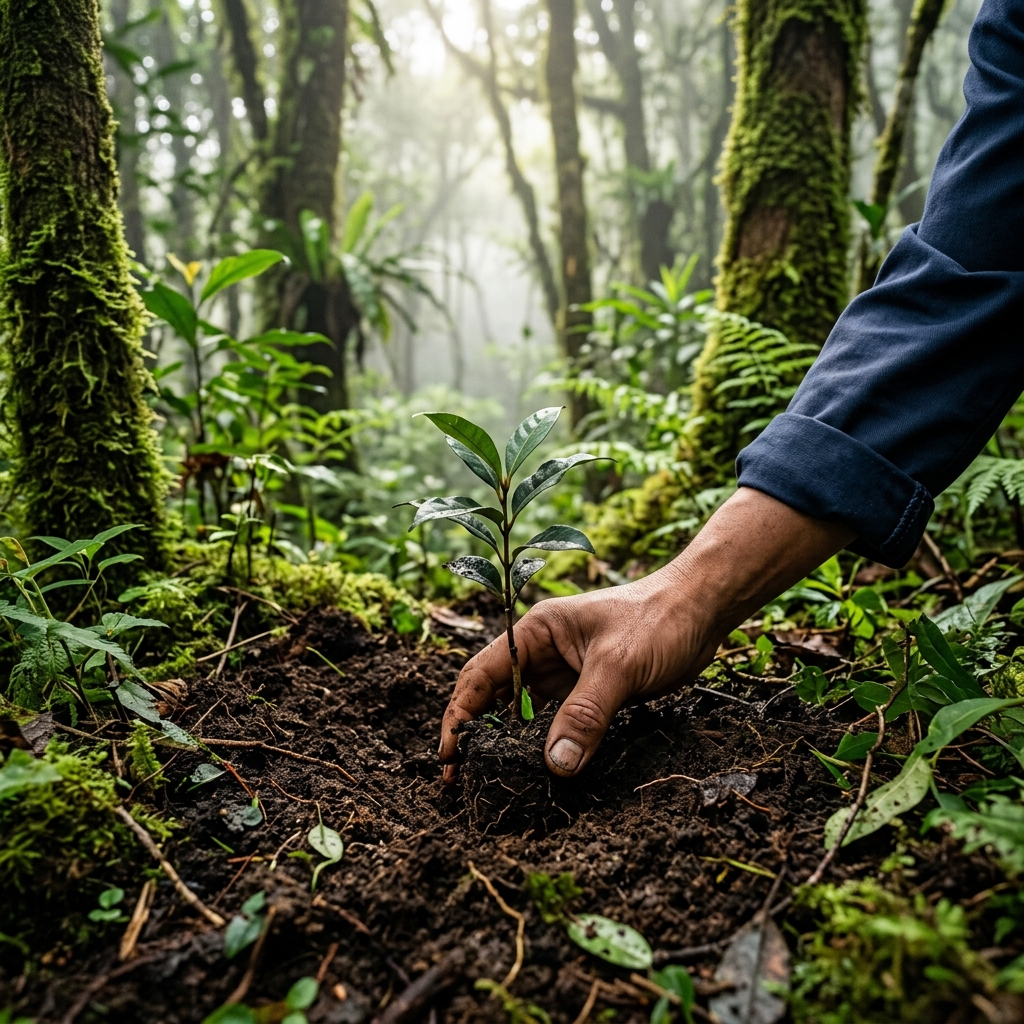 Planting trees during Cameron Highlands tour